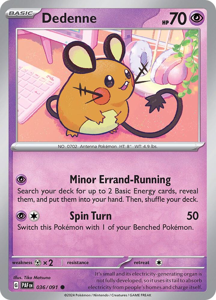 Dedenne - 036/091 - SV: Paldean Fates (PAF) - Normal - Pokemon TCG Card