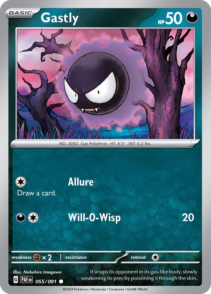 Gastly - 055/091 - SV: Paldean Fates (PAF) - Normal - Pokemon TCG Card