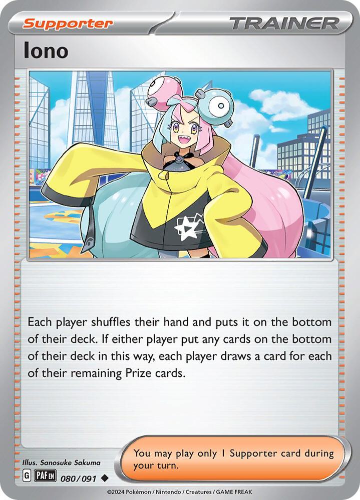 Iono - 080/091 - SV: Paldean Fates (PAF) - Uncommon - Normal - Pokemon TCG Card