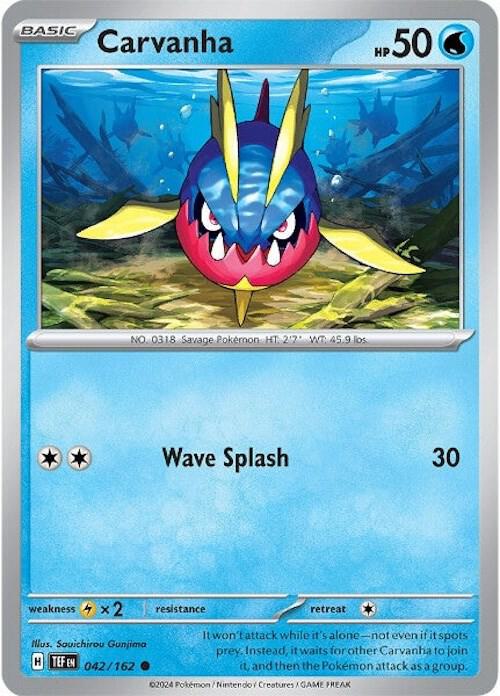 Carvanha - 042/162 - SV05: Temporal Forces (TEF) - Normal - Pokemon TCG Card