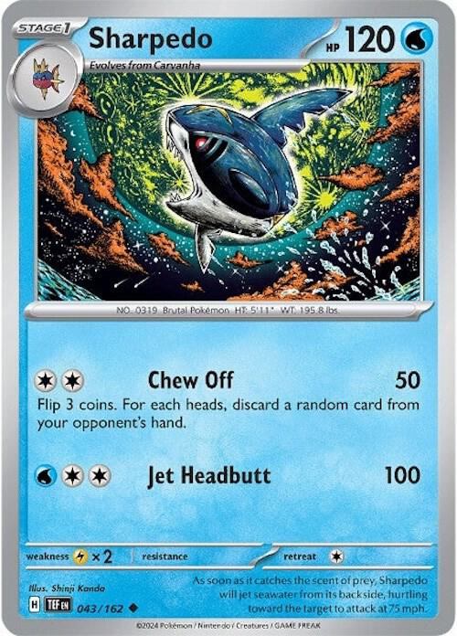 Sharpedo - 043/162 - SV05: Temporal Forces (TEF) - Normal - Pokemon TCG Card