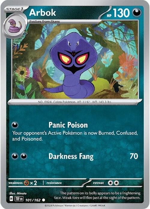Arbok - 101/162 - SV05: Temporal Forces (TEF) - Common - Reverse Holofoil - Pokemon TCG Card