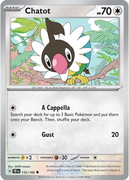 Chatot - 132/162 - SV05: Temporal Forces (TEF) - Common - Normal - Pokemon TCG Card