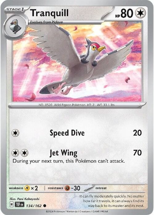 Tranquill - 134/162 - SV05: Temporal Forces (TEF) - Normal - Pokemon TCG Card