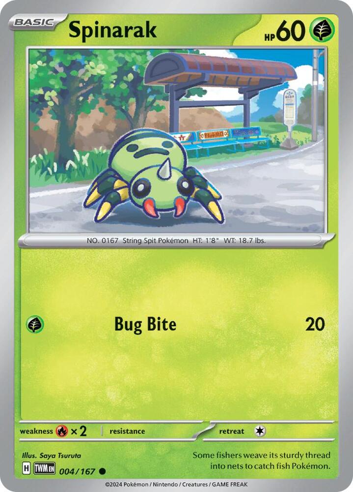 Spinarak - 004/167 - SV06: Twilight Masquerade (TWM) - Normal - Pokemon TCG Card