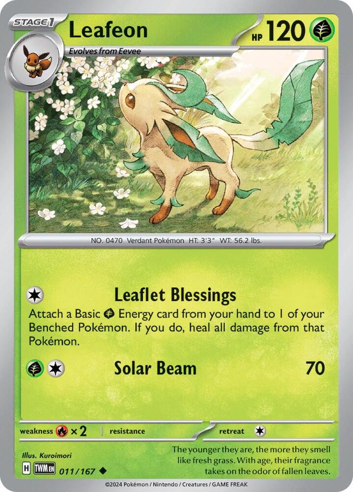 Leafeon - 011/167 - SV06: Twilight Masquerade (TWM) - Normal - Pokemon TCG Card