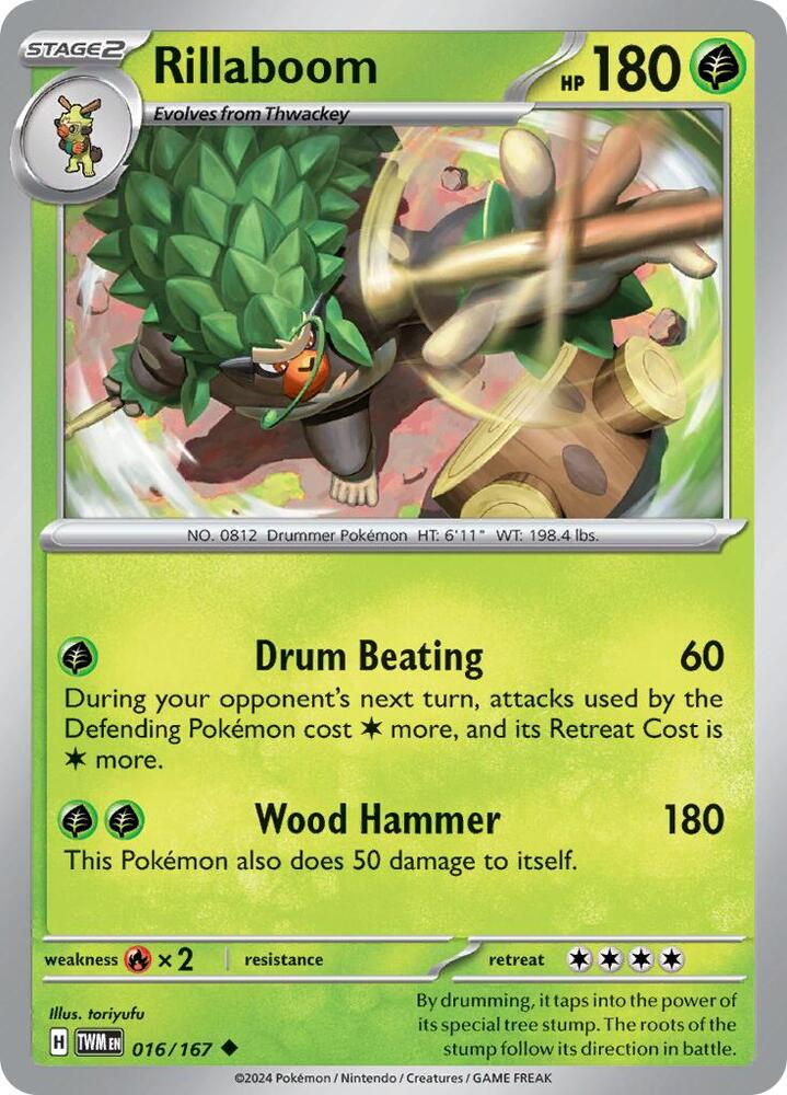 Rillaboom - 016/167 - SV06: Twilight Masquerade (TWM) - Normal - Pokemon TCG Card