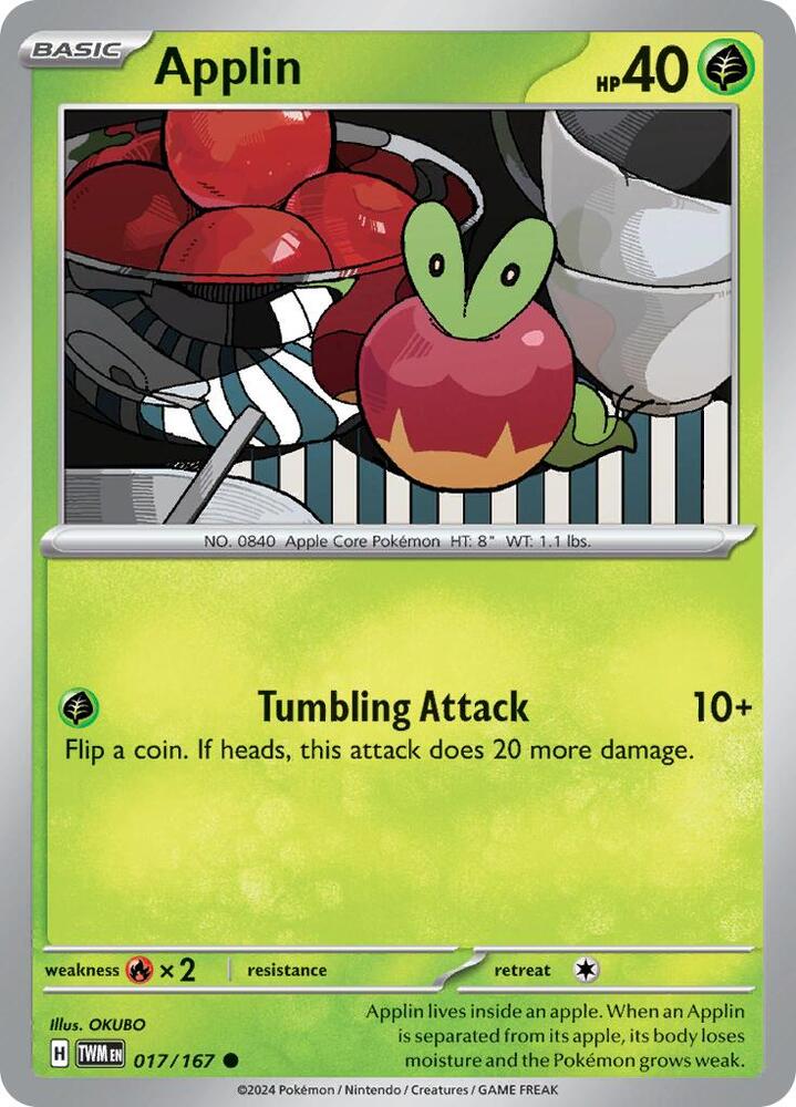 Applin - 017/167 - SV06: Twilight Masquerade (TWM) - Common - Normal - Pokemon TCG Card