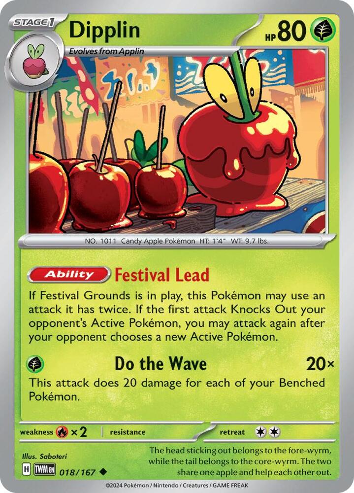 Dipplin - 018/167 - SV06: Twilight Masquerade (TWM) - Uncommon - Normal - Pokemon TCG Card