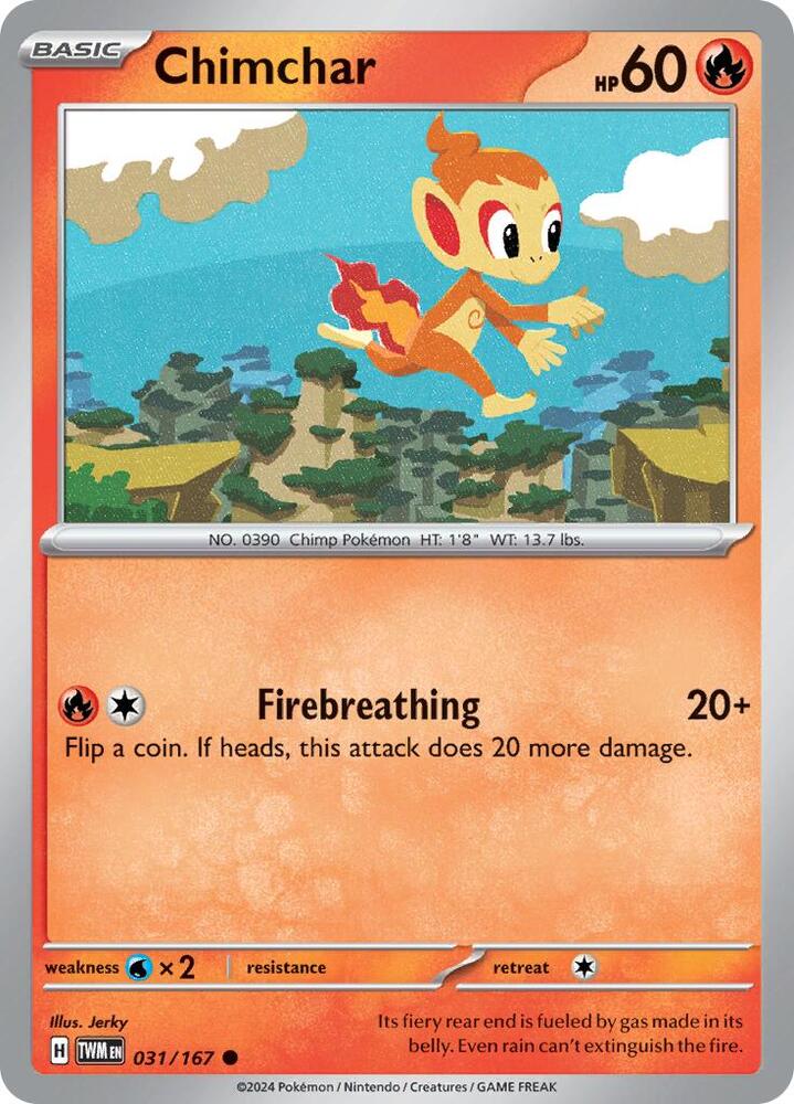 Chimchar - 031/167 - SV06: Twilight Masquerade (TWM) - Normal - Pokemon TCG Card