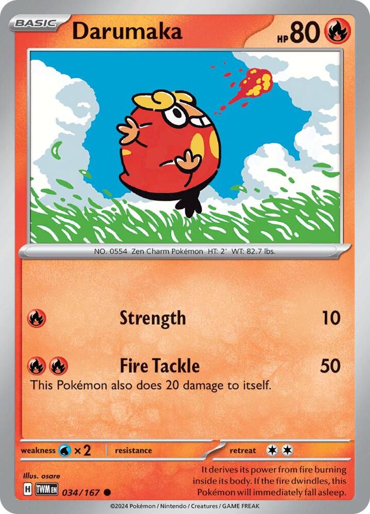 Darumaka - 034/167 - SV06: Twilight Masquerade (TWM) - Normal - Pokemon TCG Card