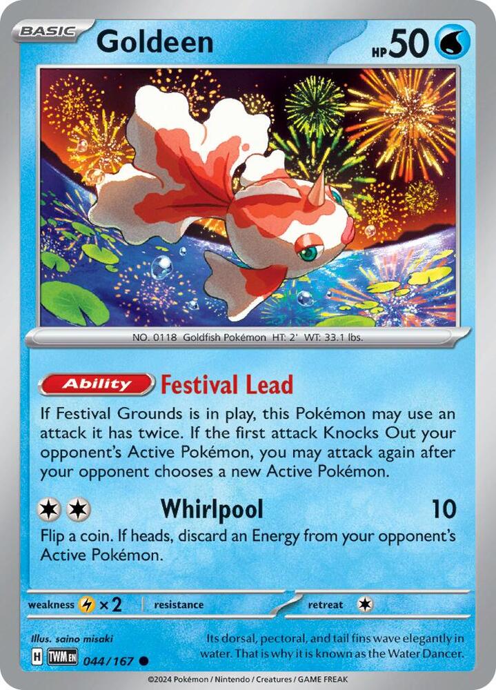 Goldeen - 044/167 - SV06: Twilight Masquerade (TWM) - Reverse Holofoil - Pokemon TCG Card