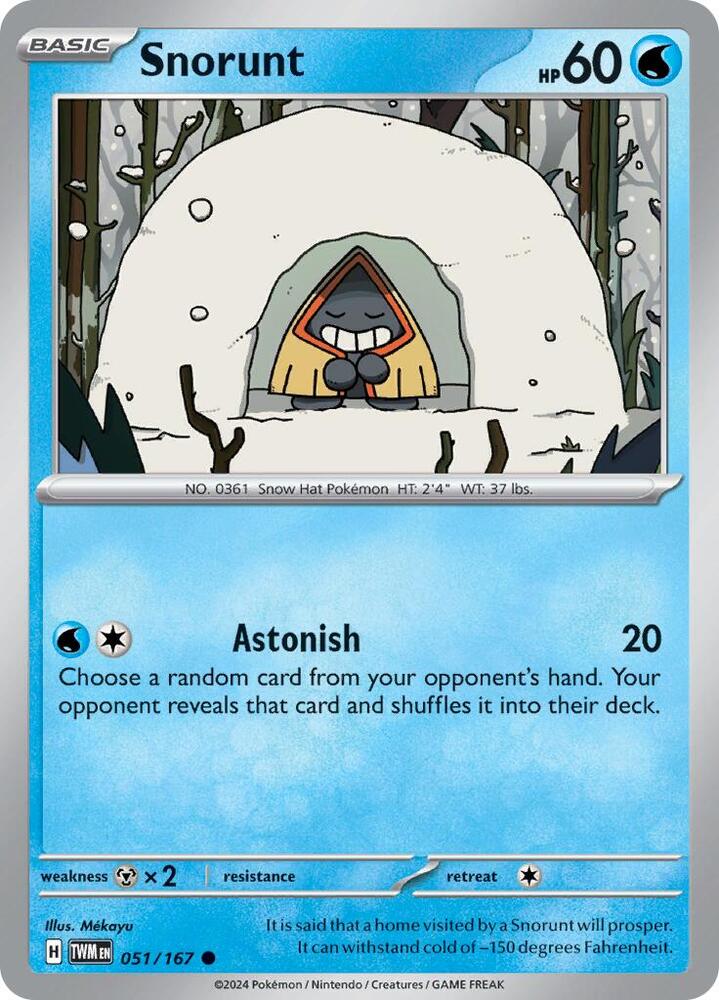 Snorunt - 051/167 - SV06: Twilight Masquerade (TWM) - Normal - Pokemon TCG Card