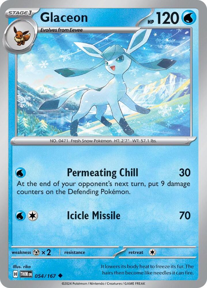 Glaceon - 054/167 - SV06: Twilight Masquerade (TWM) - Normal - Pokemon TCG Card