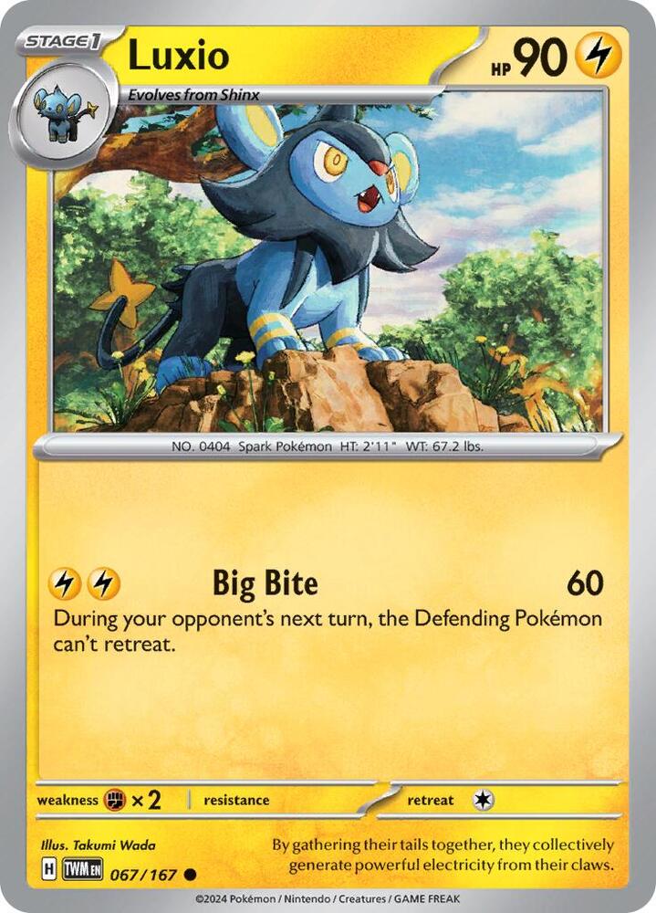 Luxio - 067/167 - SV06: Twilight Masquerade (TWM) - Normal - Pokemon TCG Card