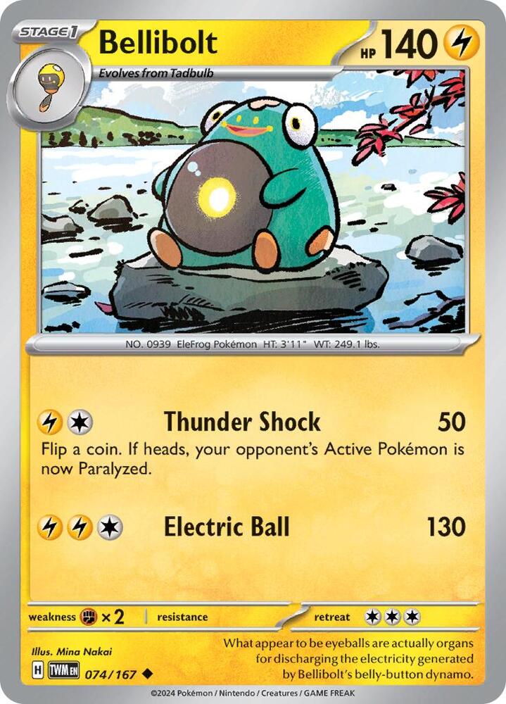 Bellibolt - 074/167 - SV06: Twilight Masquerade (TWM) - Normal - Pokemon TCG Card