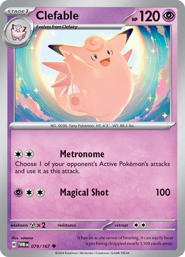 Clefable - 079/167 - SV06: Twilight Masquerade (TWM) - Normal - Pokemon TCG Card