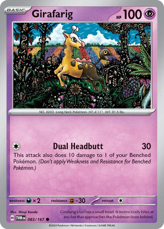 Girafarig - 083/167 - SV06: Twilight Masquerade (TWM) - Normal - Pokemon TCG Card
