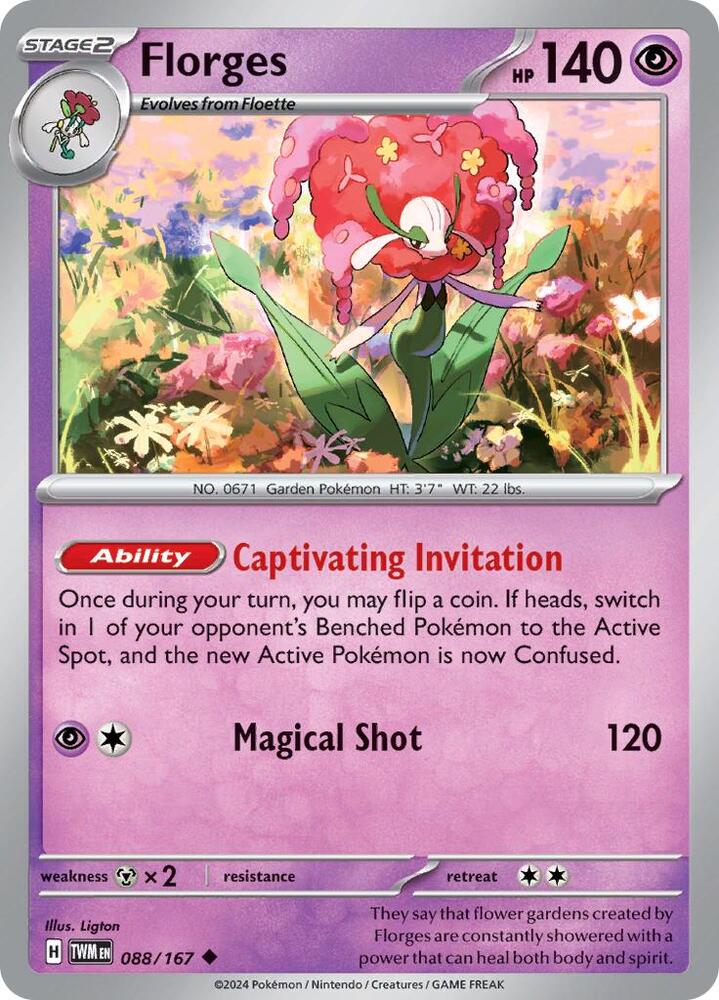 Florges - 088/167 - SV06: Twilight Masquerade (TWM) - Normal - Pokemon TCG Card