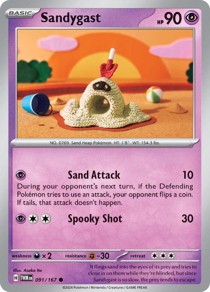 Sandygast - 091/167 - SV06: Twilight Masquerade (TWM) - Normal - Pokemon TCG Card