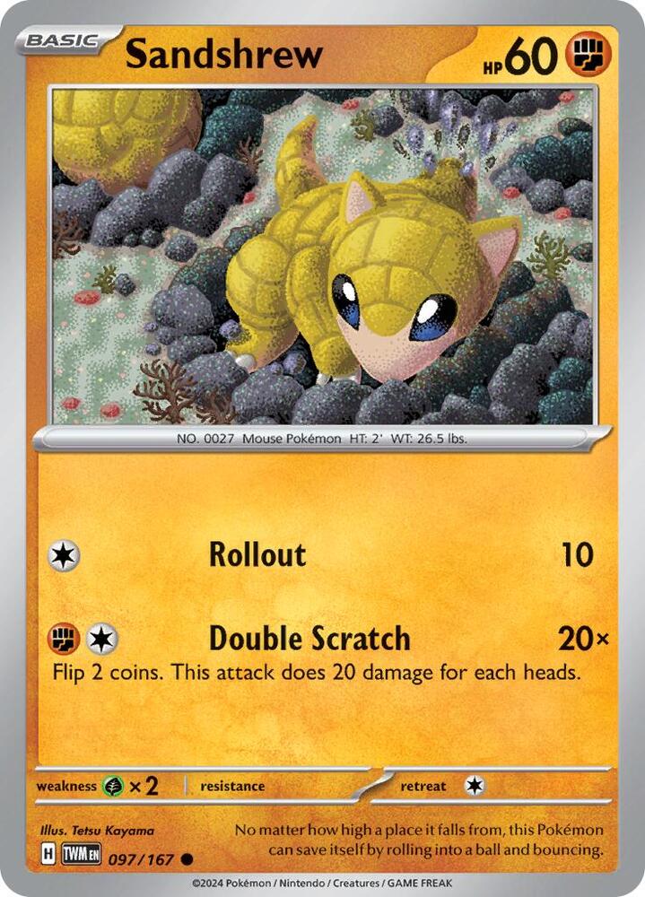 Sandshrew - 097/167 - SV06: Twilight Masquerade (TWM) - Normal - Pokemon TCG Card