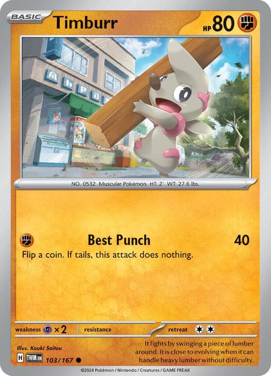 Timburr - 103/167 - SV06: Twilight Masquerade (TWM) - Common - Normal - Pokemon TCG Card