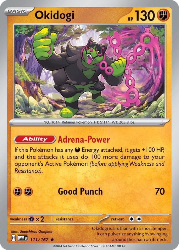 Okidogi - 111/167 - SV06: Twilight Masquerade (TWM) - Holofoil - Pokemon TCG Card