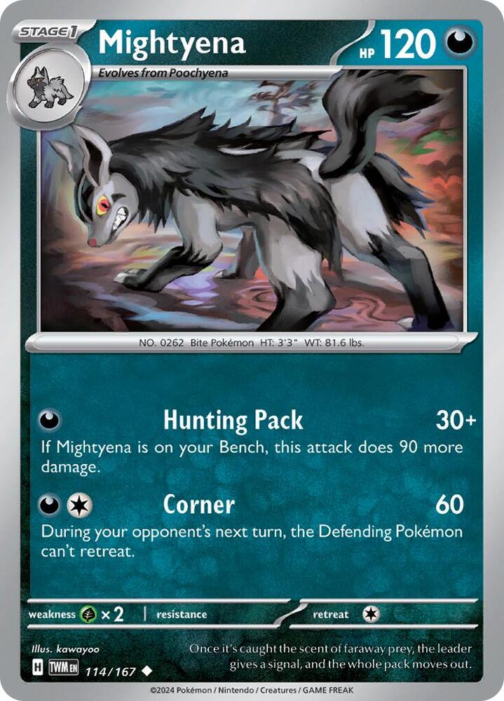 Mightyena - 114/167 - SV06: Twilight Masquerade (TWM) - Normal - Pokemon TCG Card