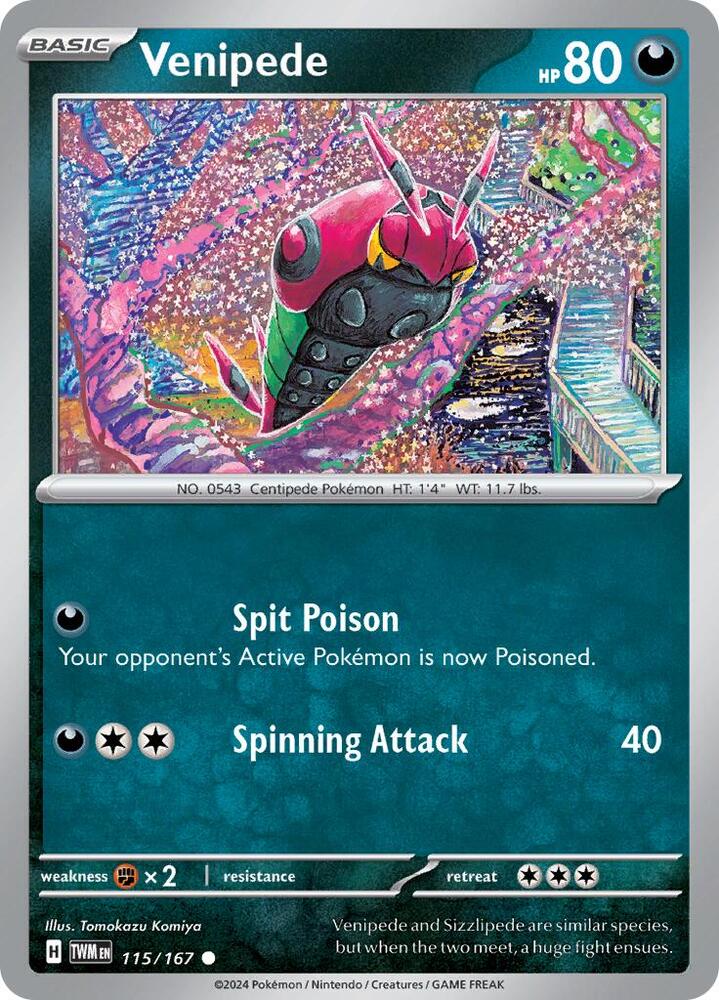 Venipede - 115/167 - SV06: Twilight Masquerade (TWM) - Normal - Pokemon TCG Card