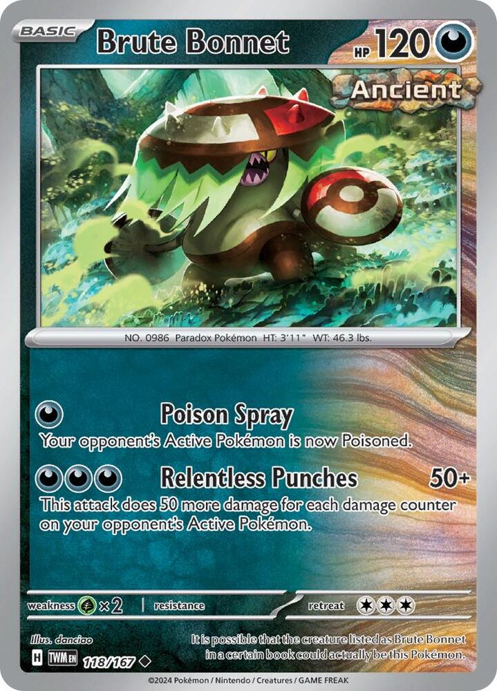 Brute Bonnet - 118/167 - SV06: Twilight Masquerade (TWM) - Normal - Pokemon TCG Card