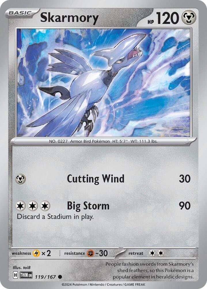 Skarmory - 119/167 - SV06: Twilight Masquerade (TWM) - Normal - Pokemon TCG Card