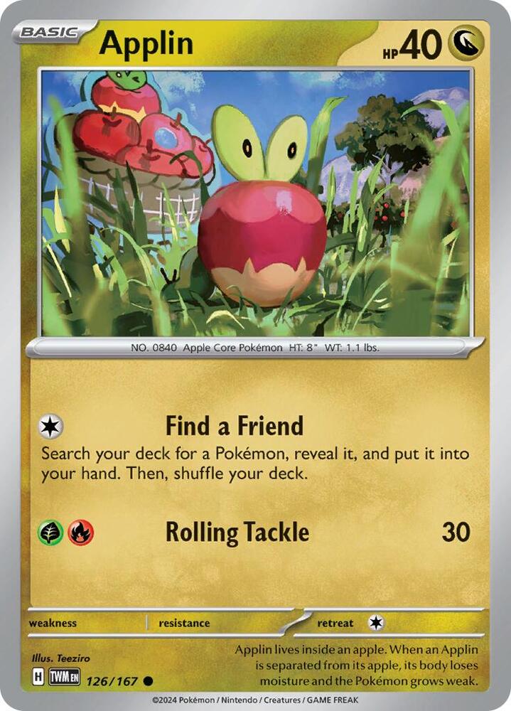 Applin - 126/167 - SV06: Twilight Masquerade (TWM) - Common - Normal - Pokemon TCG Card