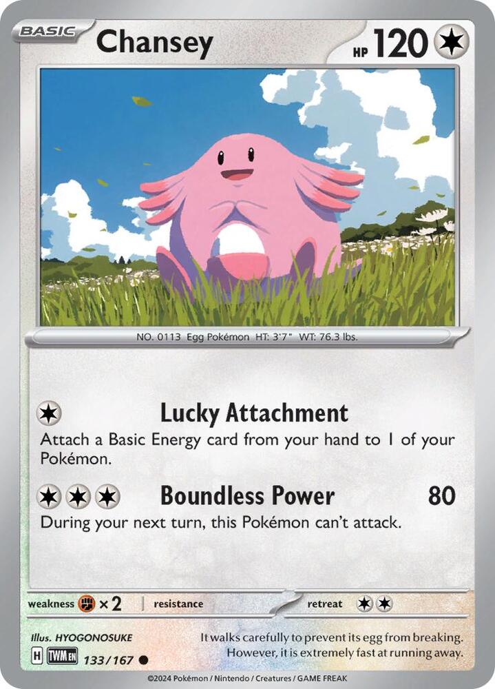 Chansey - 133/167 - SV06: Twilight Masquerade (TWM) - Common - Normal - Pokemon TCG Card