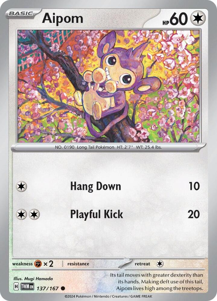 Aipom - 137/167 - SV06: Twilight Masquerade (TWM) - Normal - Pokemon TCG Card