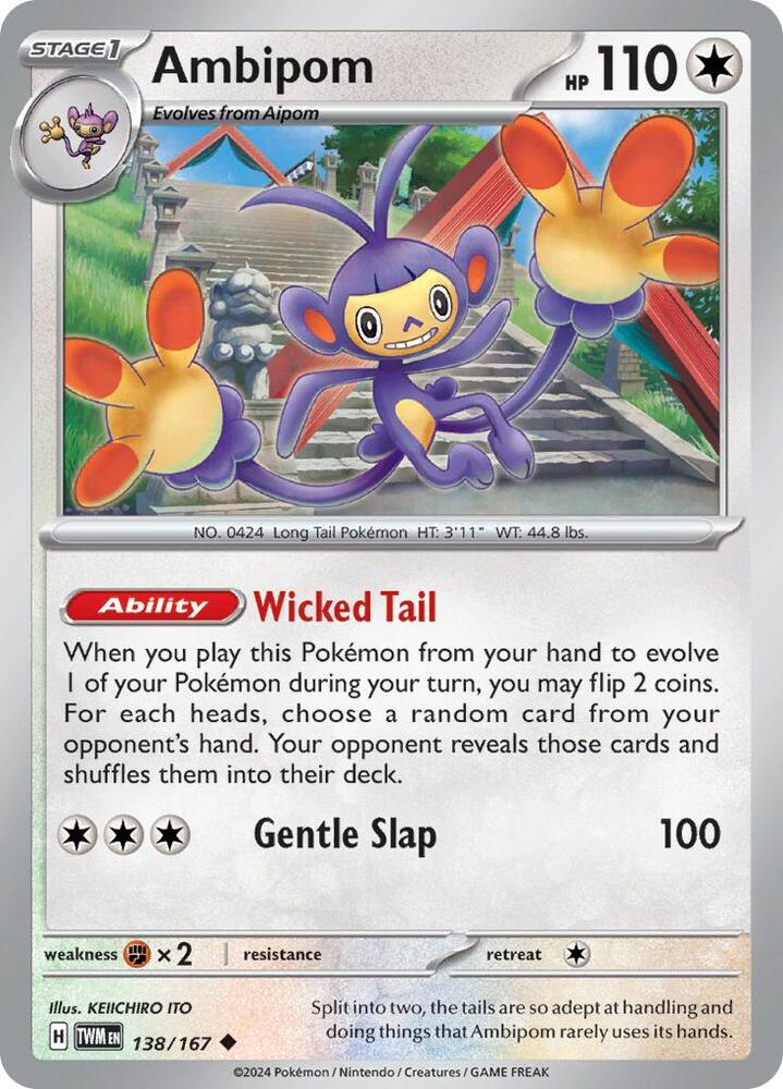 Ambipom - 138/167 - SV06: Twilight Masquerade (TWM) - Normal - Pokemon TCG Card