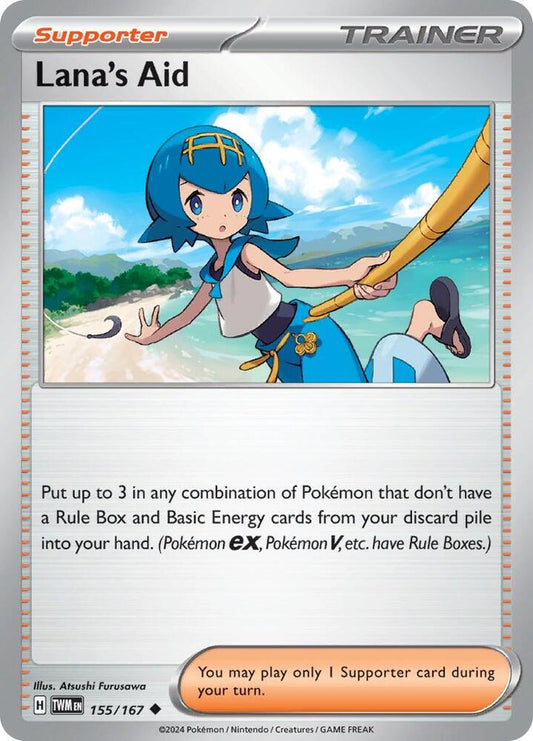 Lana's Aid - 155/167 - SV06: Twilight Masquerade (TWM) - Uncommon - Reverse Holofoil - Pokemon TCG Card
