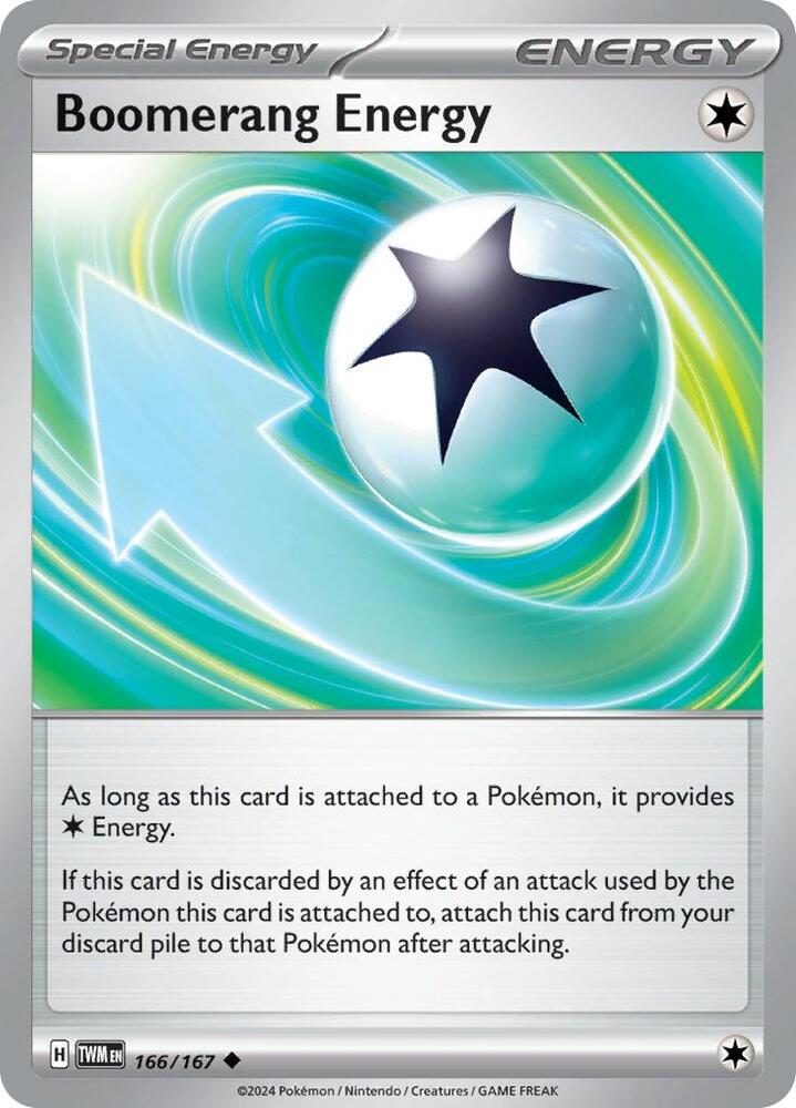Boomerang Energy - 166/167 - SV06: Twilight Masquerade (TWM) - Reverse Holofoil - Pokemon TCG Card
