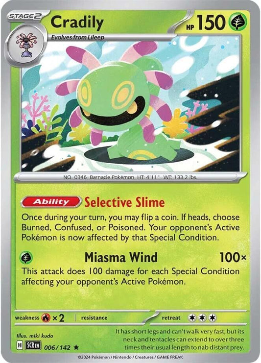 Cradily - 006/142 - SV07: Stellar Crown (SCR) - Holofoil - Pokemon TCG Card