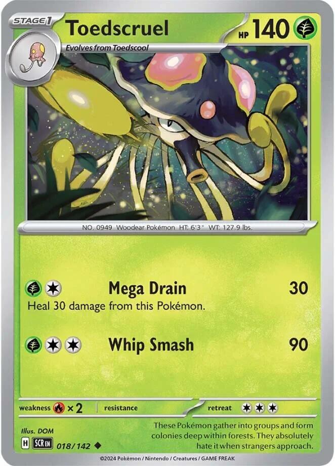 Toedscruel - 018/142 - SV07: Stellar Crown (SCR) - Normal - Pokemon TCG Card