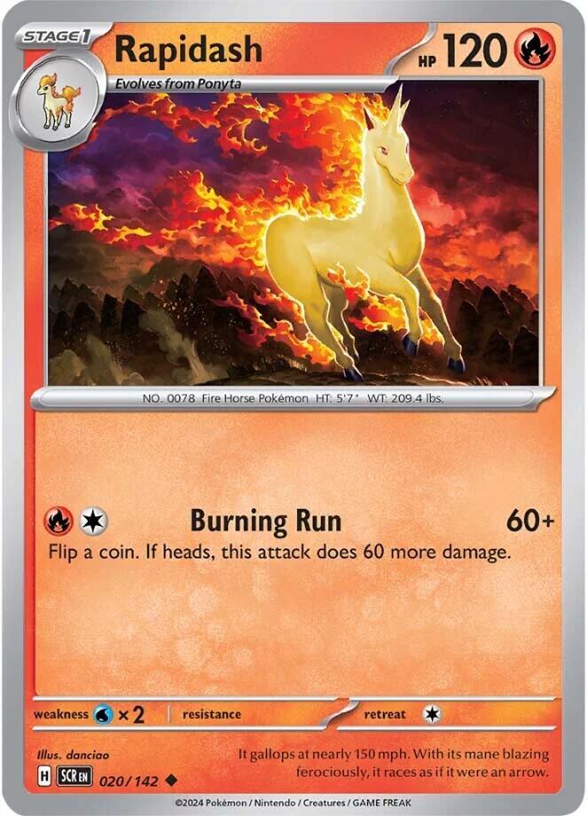 Rapidash - 020/142 - SV07: Stellar Crown (SCR) - Normal - Pokemon TCG Card