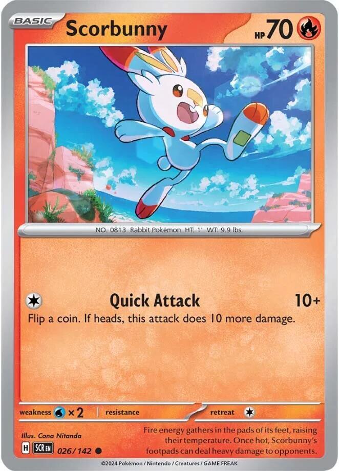 Scorbunny - 026/142 - SV07: Stellar Crown (SCR) - Normal - Pokemon TCG Card