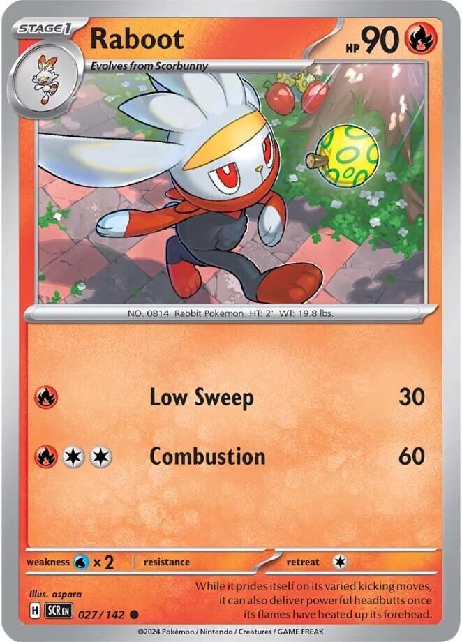 Raboot - 027/142 - SV07: Stellar Crown (SCR) - Common - Normal - Pokemon TCG Card