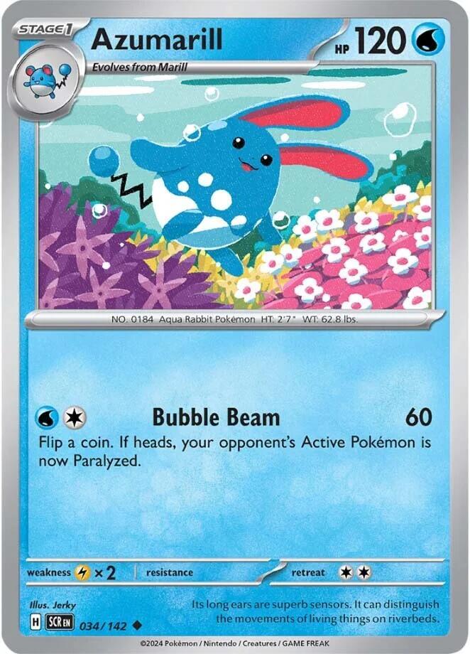 Azumarill - 034/142 - SV07: Stellar Crown (SCR) - Normal - Pokemon TCG Card