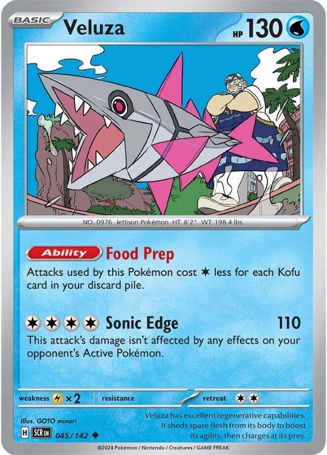 Veluza - 045/142 - SV07: Stellar Crown (SCR) - Reverse Holofoil - Pokemon TCG Card