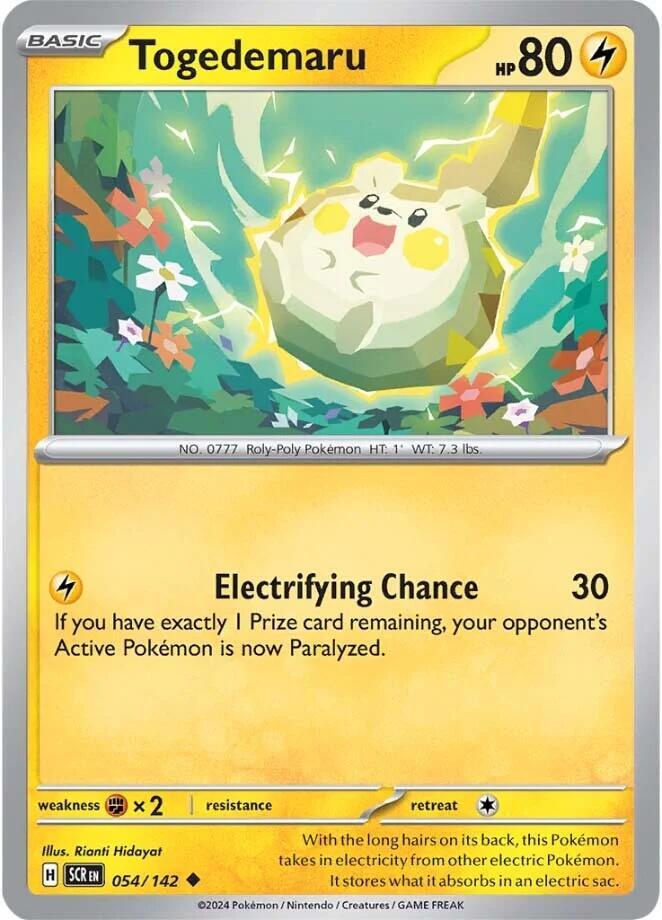Togedemaru - 054/142 - SV07: Stellar Crown (SCR) - Normal - Pokemon TCG Card