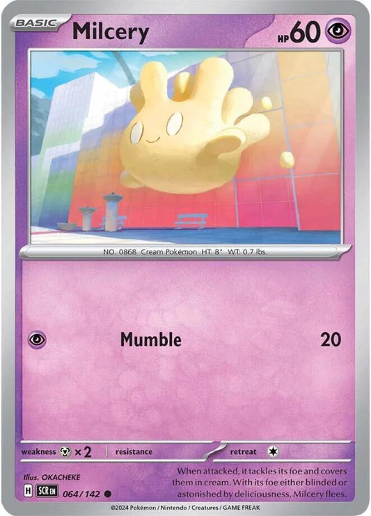 Milcery - 064/142 - SV07: Stellar Crown (SCR) - Common - Normal - Pokemon TCG Card