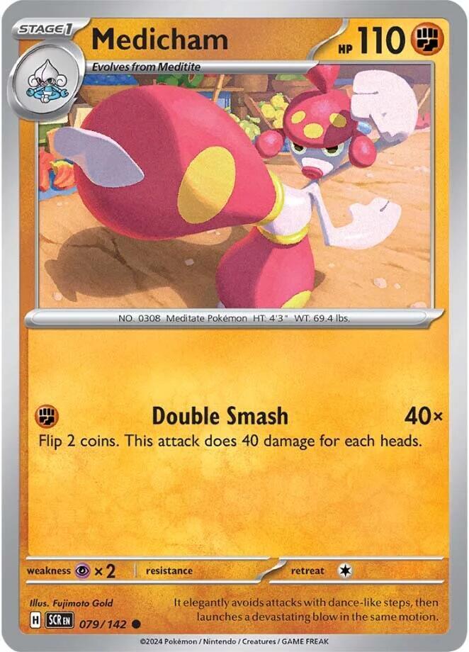 Medicham - 079/142 - SV07: Stellar Crown (SCR) - Reverse Holofoil - Pokemon TCG Card