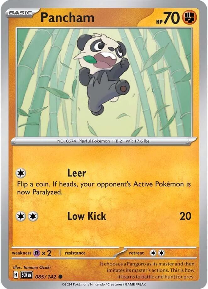 Pancham - 085/142 - SV07: Stellar Crown (SCR) - Normal - Pokemon TCG Card