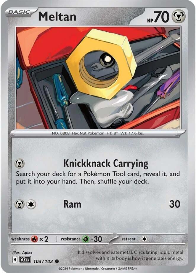 Meltan - 103/142 - SV07: Stellar Crown (SCR) - Common - Normal - Pokemon TCG Card