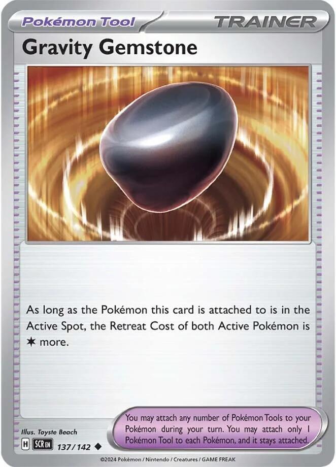 Gravity Gemstone - 137/142 - SV07: Stellar Crown (SCR) - Reverse Holofoil - Pokemon TCG Card